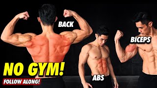 No Equipment Back Biceps amp Abs [upl. by Ylrae]