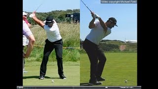 Jon Rahm golf swing  Long Iron faceon amp downtheline July 2017 [upl. by Sirad146]