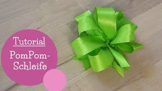 Geschenkschleife binden  Pompom Schleife selber machen  Gift Ribbon Bow DIY Anleitung  mommymade [upl. by Larcher673]