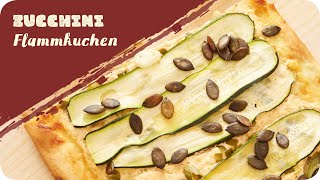 Sommerlich amp vegan Flammkuchen mit Zucchini [upl. by Ahsotal910]