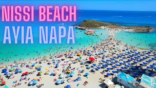 Nissi Beach Ayia Napa Cyprus 2022 by Drone 4K [upl. by Daisi]