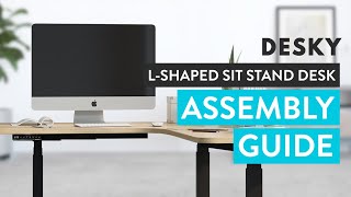 Desky L Shaped Sit Stand Desk Assembly Guide [upl. by Dorrie949]