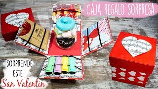 Cartonaje caja regalo sorpresa DIY San Valentín [upl. by Arriat]