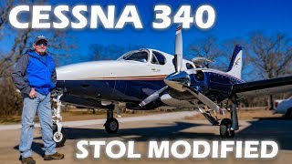 Cessna 340  Modified for Short amp Soft Field Takeoff amp Landings [upl. by Maire507]