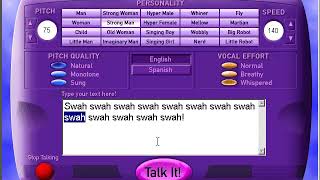 All Text To Speech Voices in Talk It Make Microsoft Sams ROFLcopter Sounds [upl. by Ciardap717]