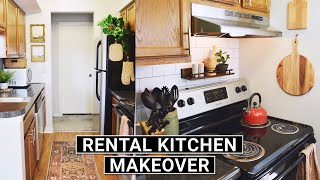 DIY KITCHEN MAKEOVER ✨ RenterFriendly Transformation For a Small Kitchen On A Budget [upl. by Rotciv]