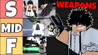 Type Soul ARRANCAR WEAPON TIER LIST [upl. by Nakasuji]