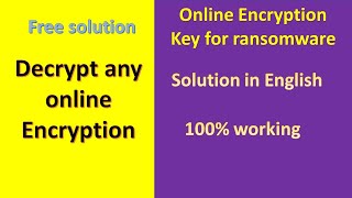 How to decrypt any ransomware online encryption key [upl. by Ahsikcin768]