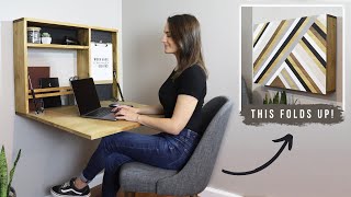 How To Build A Fold Down Wall Desk  DIY Murphy Desk [upl. by Yltneb]