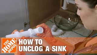 How to Unclog a Kitchen Sink  The Home Depot [upl. by Yssac743]