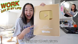 WORK DAY IN MY LIFE  1M SUB PLAQUE Vlogmas Day 14  Nicole Laeno [upl. by Nnaeerb274]