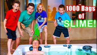 Hot tub SLIME Prank on My DAD [upl. by Ereveneug]