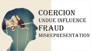 Coercion Undue Influence Fraud Misrepresentation  Indian Contract Act 1872  Law Guru [upl. by Malamud426]