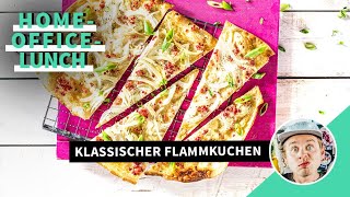 Klassischer Flammkuchen mit Speck und Zwiebeln [upl. by Farl]