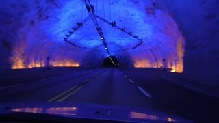 Worlds longest road tunnel 245 km152 mi Lærdalstunnelen in Norway [upl. by Trevethick71]