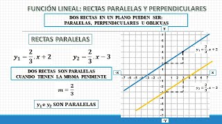 FUNCIÓN LINEAL RECTAS PARALELAS Y PERPENDICULARES [upl. by Anoek]