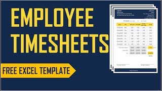 Employee Timesheets Excel Template  Time Card  Work Hours Calculator [upl. by Llig94]