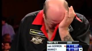 Ted Hanky Controversial Play Vs Michael Van Gerwen 2012 [upl. by Eisor845]