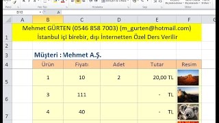 Excel Ders Klasörden Resim Çağırma [upl. by Alilahk865]