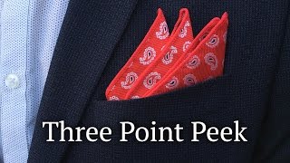 Three Point Peek  How to Fold a Pocket Square [upl. by Eseilenna]