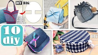 10 AWESOME DIY BAG TUTORIALS  Cut amp Sew Purse Bag Designs Making During 25 MIN [upl. by Goober]