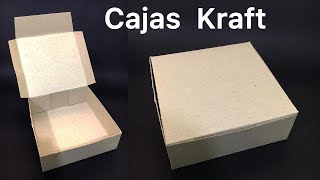 Caja cuadrada en carton KRAFT  Paso a paso [upl. by Starla]