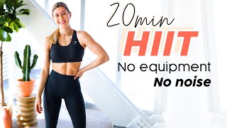 20 MIN HOME HIIT WORKOUT  No equipment no noise no impact [upl. by Schick]