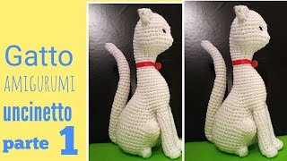 Gatto uncinetto amigurumi cat crochet parte 1 [upl. by Naujd]