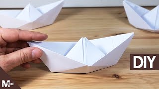 ► Como hacer un BARCO DE PAPEL Origami en 1 MINUTO ⛵ [upl. by Elyc758]