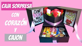 Gift Box  Caja sorpresa con cajon y corazon  DIY [upl. by Notkcorb]