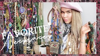 My necklace collection  Haul  Favorite boho necklaces [upl. by Blancha]