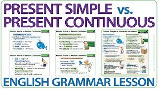 Present Simple vs Present Continuous Tense  Learn English Grammar  ESOL Lesson [upl. by Obeng]