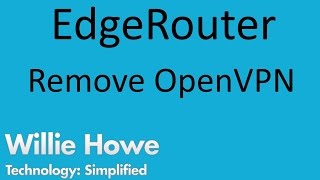 Remove OpenVPN From EdgeRouter [upl. by Meerak]