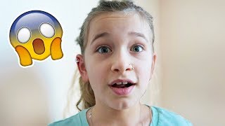 9 YEAR OLD GETS A NOSE RING  JKrew [upl. by Semyaj]