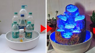 Amazing Water Fountain with Plastic Bottle and Led DIY [upl. by Imugem]