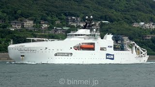 4K KDDIのケーブル敷設船 KDDIケーブルインフィニティ 関門西航  KDDI CABLE INFINITY  Kokusai Cable Ship cable layer [upl. by Rockey350]