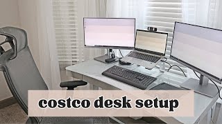 Costco Tresanti SIT STAND Adjustable Height Desk Setup  Working From Home [upl. by Yrallam]