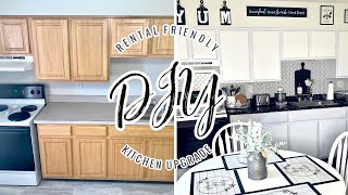 KITCHEN MAKEOVER UNDER 30 DIY RENTAL FRIENDLY [upl. by Einnek72]