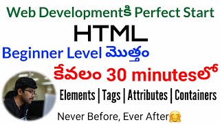 HTML in telugu  Full course in 30 minutes  HTML in one video  Web Development  Vamsi Bhavani [upl. by Enined]