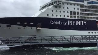 Celebrity Infinity slams into Ketchikan Dock 060316 [upl. by Nisse95]