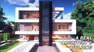 A real architects building houses in Minecraft tutorial  Modern House 23 [upl. by Syned]