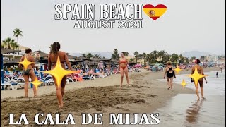 LA CALA DE MIJAS SPAIN BEACHWALK AUGUST 2021 Latest Summer Beach Walk Updates in Costa Del Sol🌞 4K [upl. by Yeniffit]