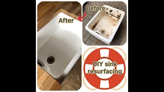 DIY KITCHEN SINK RESURFACING Full Video [upl. by Anol]