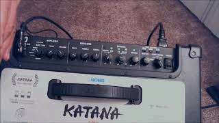 BOSS Katana50 amp MKII Beginner Start up Quick Guide AND Demo 50w [upl. by Anailuj711]