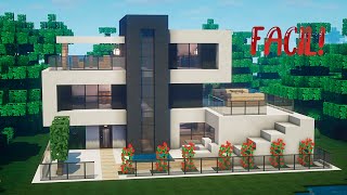 ✅Cómo hacer una casa MODERNA en Minecraft🏡 FÁCIL Y RÁPIDO 4 [upl. by Cinomod]