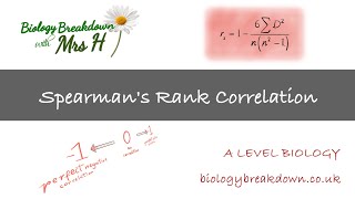 Spearmans Rank Correlation  A Level Biology [upl. by Notxed902]