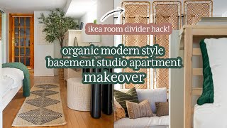 Dark Basement Studio Apartment Makeover RenterFriendly [upl. by Benco]