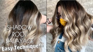 SHADOW ROOT BALAYAGE  Easy Technique amp Application Tutorial [upl. by Ardnaiek]