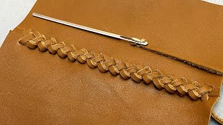 Leather Lacing Amazing Technique to Braid Leather Pieces Together leathercraft [upl. by Sirdi643]