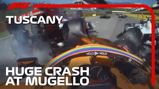 Dramatic MultiCar Crash At Mugello  2020 Tuscan Grand Prix [upl. by Beckie728]